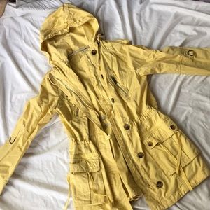 andrew Marc yellow rain coat